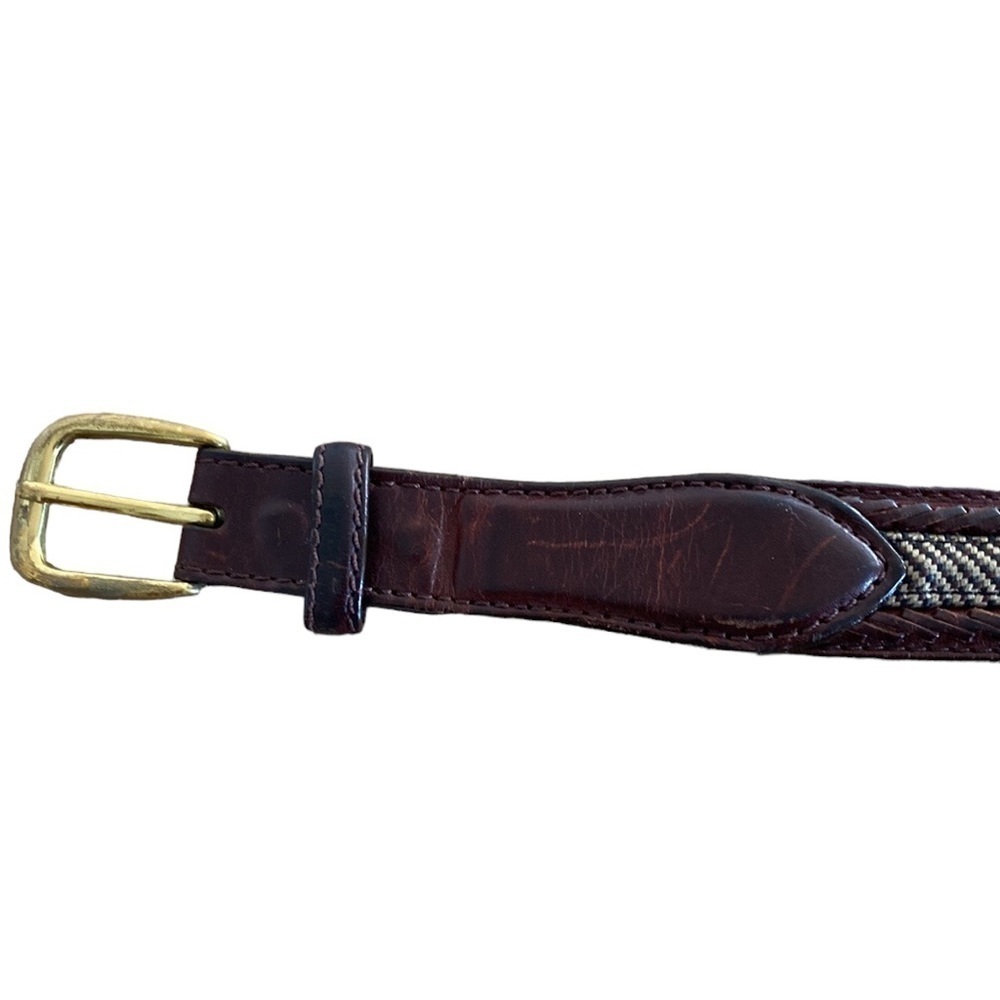 Belt Brighton Camden brown double braided leather belt with Brass buckle. 5 hole - Picture 5 of 12